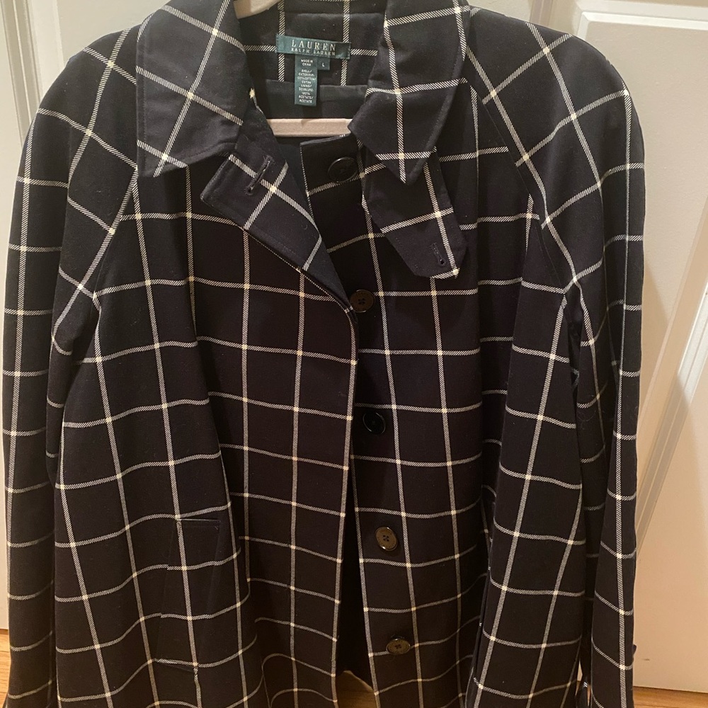 Plaid trench coat